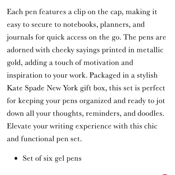 🆕 Kate Spade  Great Point Gel Pen Set 6 - Picture 4 of 5